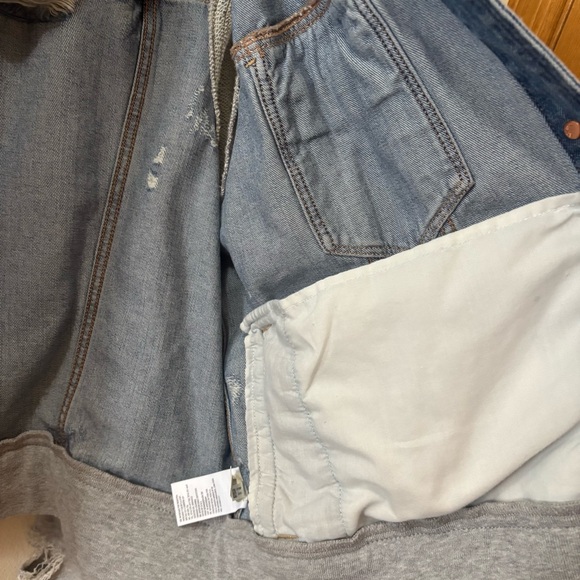 American Eagle Outfitters Denim and Gray Distressed Jacket - Picture 7 of 10